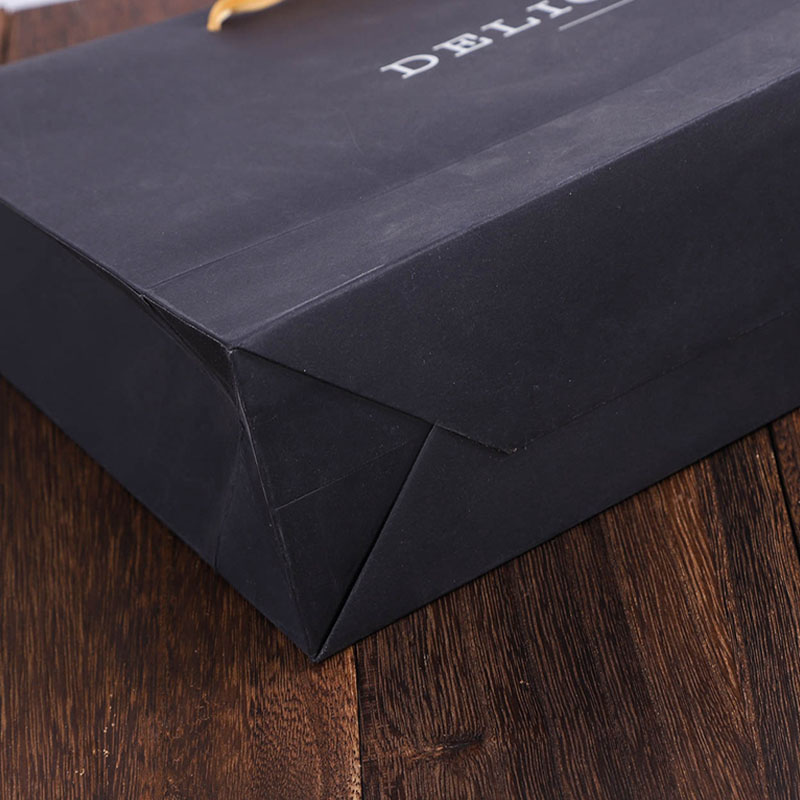 Black cardboard handbag clothing shopping paper bag gift bag processing and customization