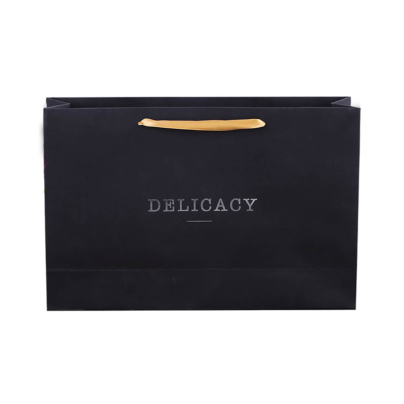 Black cardboard handbag clothing shopping paper bag gift bag processing and customization