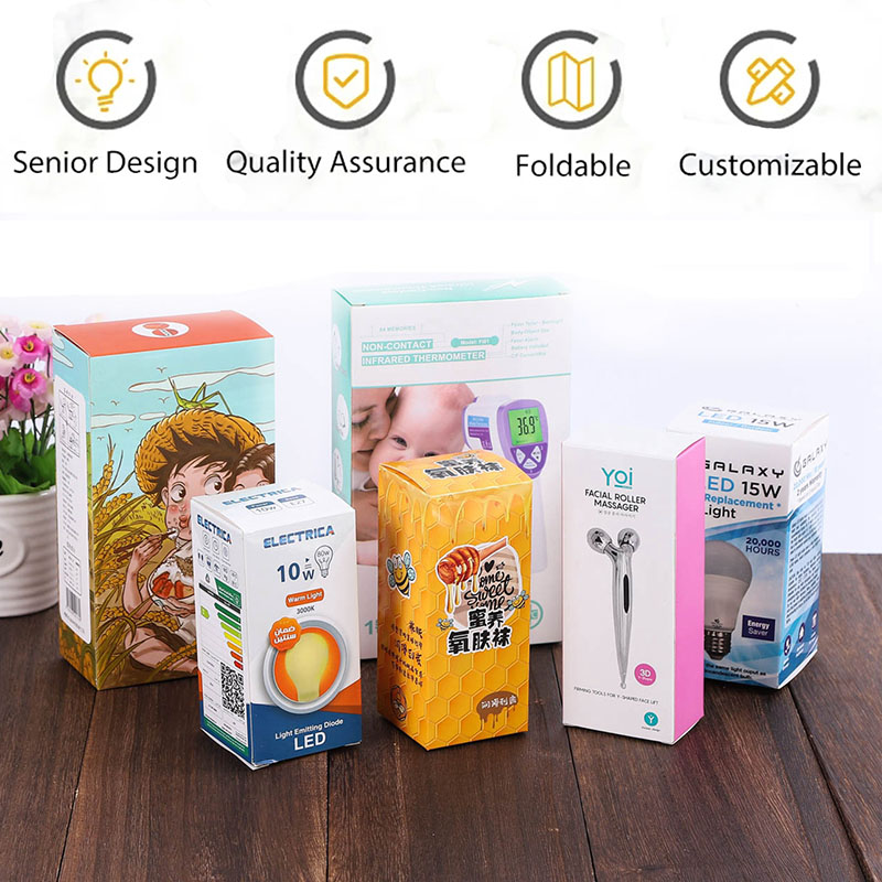 White cardboard box cosmetic packaging carton color box customization